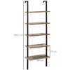 Estantería De Escalera De Madera Metal Homcom 60x30x184,5 Cm-marrón