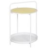 Mesa Auxiliar Moderna De Acero Pp Homcom 43,5x42,5x60 Cm-blanco