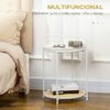 Mesa Auxiliar Moderna De Acero Pp Homcom 43,5x42,5x60 Cm-blanco