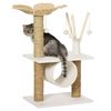 Árbol Para Gatos De Aglomerado Totora Vellón 56x40x91cm-pawhut.blanco