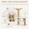 Árbol Para Gatos De Aglomerado Totora Vellón 56x40x91cm-pawhut.blanco