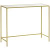 Mesa Consola De Vidrio Templado Acero Homcom 100,5x35,5x80 Cm-blanco