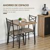 Conjunto 1 Mesa+4 Sillas De Mdf Acero Espuma Poliéster-homcom.marrón