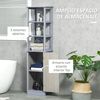 Armario Alto De Baño Con 1 Puerta De Mdf Kleankin 40x30x160 Cm-gris