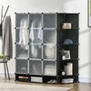 Armario Modular De Plástico Acero Homcom 145x46x162 Cm-negro Y Blanco