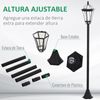 Farola Solar Con Panel Exterior De Abs Ø26,5x177 Cm - Outsunny. Negro con  Ofertas en Carrefour