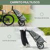 Remolque De Bicicleta Homcom Acero Tela Oxford600d, 53x43x110cm, Gris