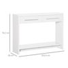 Mesa Consola De Melamina De Madera Homcom 101,6x28x76,2 Cm-blanco