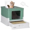 Caja De Arena Plegable Para Gatos De Pp 47,5x35,5x36,7cm-pawhut.verde