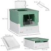 Caja De Arena Plegable Para Gatos De Pp 47,5x35,5x36,7cm-pawhut.verde
