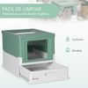 Caja De Arena Plegable Para Gatos De Pp 47,5x35,5x36,7cm-pawhut.verde