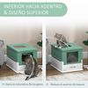 Caja De Arena Plegable Para Gatos De Pp 47,5x35,5x36,7cm-pawhut.verde