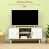 Mueble De Tv De Melamina De Madera Homcom 120x40x55 Cm-natural