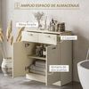 Armario Auxiliar De Baño De Melamina Madera Homcom 68x34x80cm-natural