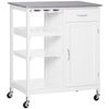 Carro De Cocina Con Ruedas De Mdf Homcom 76x48x88 Cm-blanco