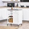 Carro De Cocina Con Ruedas De Mdf Homcom 76x48x88 Cm-blanco