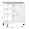 Carro De Cocina Con Ruedas De Mdf Homcom 76x48x88 Cm-blanco