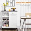 Carro De Cocina Con Ruedas De Mdf Homcom 76x48x88 Cm-blanco