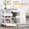 Carro De Cocina Con Ruedas De Mdf Homcom 76x48x88 Cm-blanco