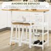 Juego De Muebles Altos De Mdf Acero Homcom 119x38,5x88,5 Cm-blanco