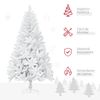 Árbol De Navidad Artificial De Acero Pvc Homcom 88x88x150cm-blanco