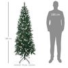 Árbol De Navidad Artificial De Plástico Acero Homcom Ø73x180 Cm Verde