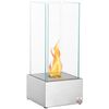 Chimenea Bioetanol De Acero Inoxidable Vidrio Homcom 25x25x60cm-plata