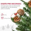 2 Piezas De Árbol De Navidad De Pe Pvc Acero Pp Homcom Ø48x90cm-verde