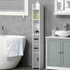 Armario Alto De Baño De Mdf Melamina Kleankin 15x17x120 Cm-gris