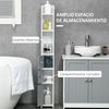 Armario Alto De Baño De Mdf Melamina Kleankin 15x17x120 Cm-gris