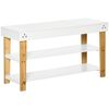 Banco Zapatero De Bambú Mdf Homcom 80x30x45 Cm-blanco