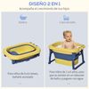 Bañera Plegable Para Bebé De 0-6 Años 105l Amarillo Y Azul Homcom