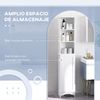 Armario Alto Baño De Mdf Melamina De Madera Homcom 34x20x165cm-blanco