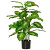 Planta Artificial De Peva Pe Acero Cemento Homcom Ø17x95 Cm-verde