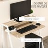 Escritorio Mesa De Ordenador De Mdf Metal Homcom 84x45x85 Cm-roble