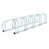 Aparcamiento Para 5 Bicicletas Homcom Acero, 145x33x27 Cm, Plata