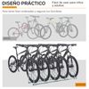 Aparcamiento Para 5 Bicicletas Homcom Acero, 145x33x27 Cm, Plata