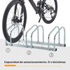 Aparcamiento Para 3 Bicicletas Homcom Acero, 76x33x27 Cm, Plata