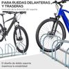 Aparcamiento Para 3 Bicicletas Homcom Acero, 76x33x27 Cm, Plata