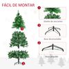 Árbol De Navidad Artificial De Pe Pvc Metal Homcom Ø116x180 Cm-verde