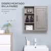 Armario De Baño De Pared De Melamina Madera Kleankin 48x20x50 Cm-gris