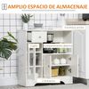 Aparador De Cocina De Melamina De Madera Homcom 80x30x82 Cm-blanco