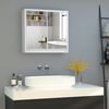 Armario De Baño De Mdf Melamina Vidrio Homcom 48x14,5x45 Cm-blanco