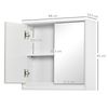 Armario De Baño De Mdf Melamina Vidrio Homcom 48x14,5x45 Cm-blanco