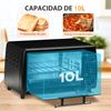 Horno Eléctrico Sobremesa 10 L 750w Con Temperatura Hasta 230 ℃homcom