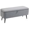 Banco Almacenaje De Lino Espuma Acero Homcom 101x38,5x44,5 Cm - Gris