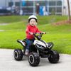 Quad Eléctrico Para Niños De 3-5 Años 12v Con 2 Motores Blanco Homcom