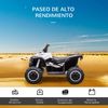 Quad Eléctrico Para Niños De 3-5 Años 12v Con 2 Motores Blanco Homcom