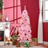 Árbol De Navidad Artificial De Pvc Acero Homcom Ø63x180 Cm-rosa