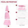 Árbol De Navidad Artificial De Pvc Acero Homcom Ø63x180 Cm-rosa